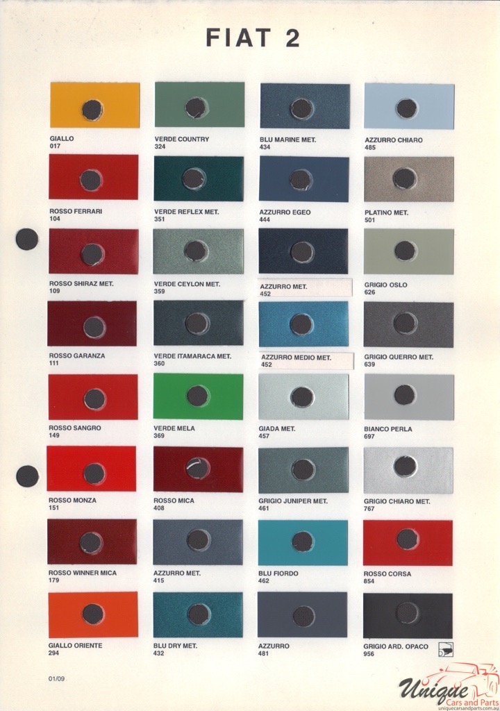 1995-2001 Fiat Paint Charts Octoral 2